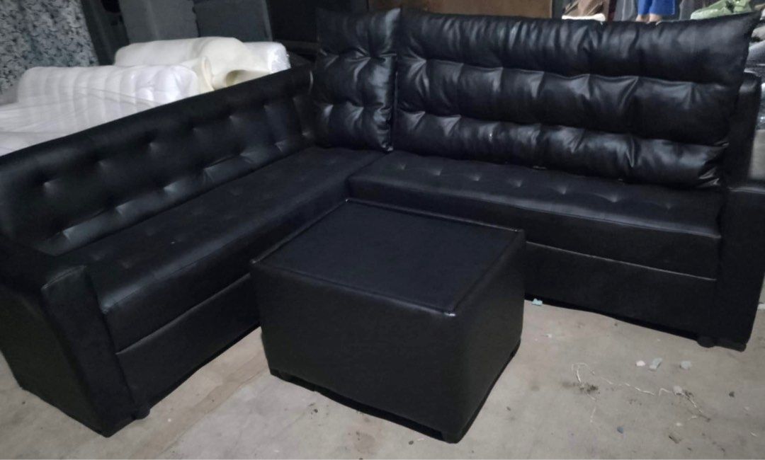 German Genuine Leather Lshape Sofa Set with loose cushion (Category: Sofas) located in Las Pinas. Submitted by abby_e_g (Listing ID 1331124849, Image 3). Description: Made of original german leather Lshape Sofa comes with cushions, centre table with glass L- 100cm W-55cm H-30cm L Length is 80cm Perfect corner sofa For more information please send a message! Gcash/BDO/BPI Payment Lalamove Delivery or pick up. .