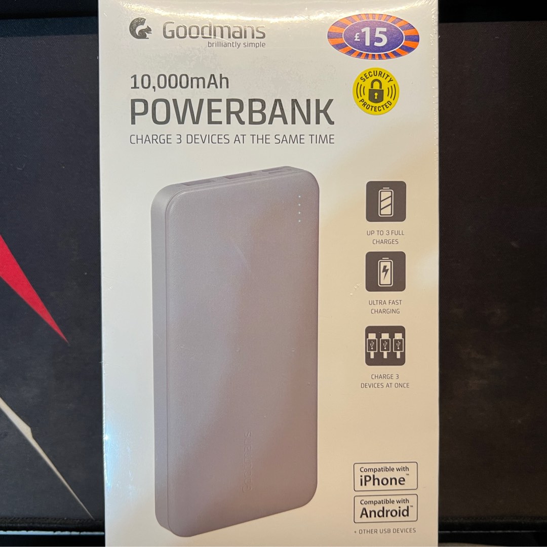 10000 Mah Goodmans Portable Charger Goodmans 10000mAh, 手提電話