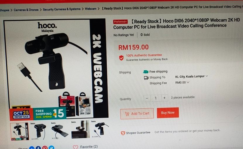 Hoco DI06 2040*1080P Webcam 2K HD Computer PC for Live Broadcast Video ...