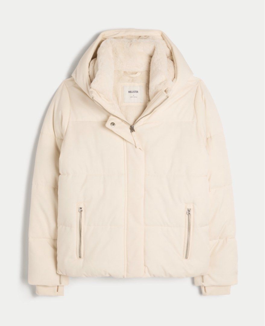 Hollister FAUX FUR-LINED ALL-WEATHER PUFFER JACKET, Women's