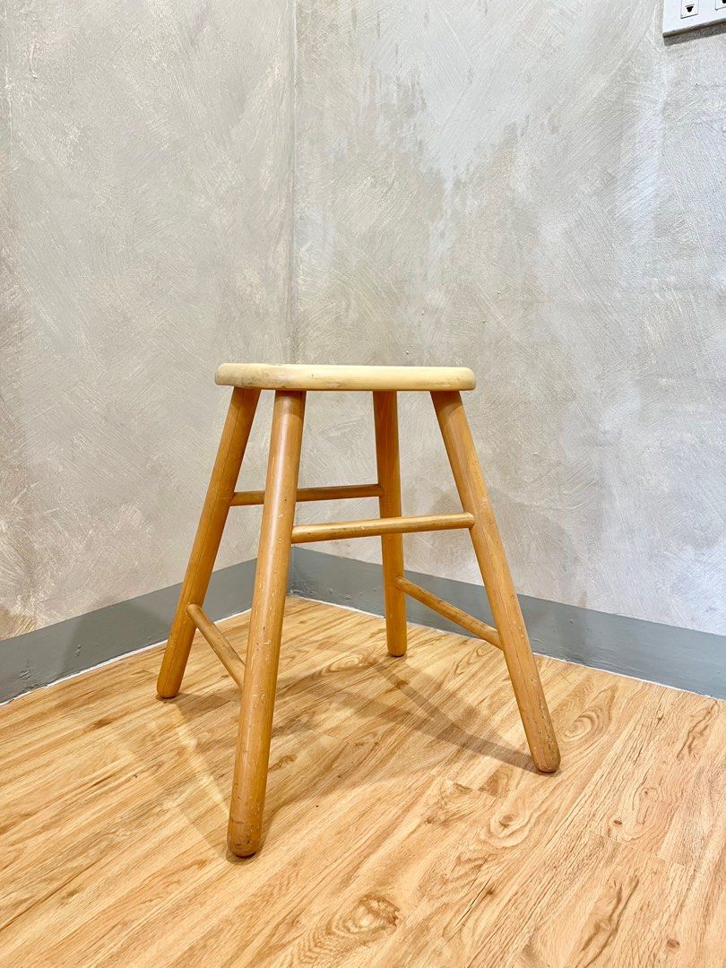Japandi Wooden Stool (Category: Chairs) located in Quezon City. Submitted by statstudioph (Listing ID 1331153759, Image 2). Description: Japandi Wooden Stool * Php2,800 * LWH, cm: 44 x 44 x 51 / seat: 31 x 25 * made of solid wood * used excellent condition * cleaned and sanitized * rfs: redecorating * mop: BPI or GCash or COP * pick-up location: The Plant Park - Fairview Delivery fee to be shouldered by the buyer. No cancellation. No return. No e