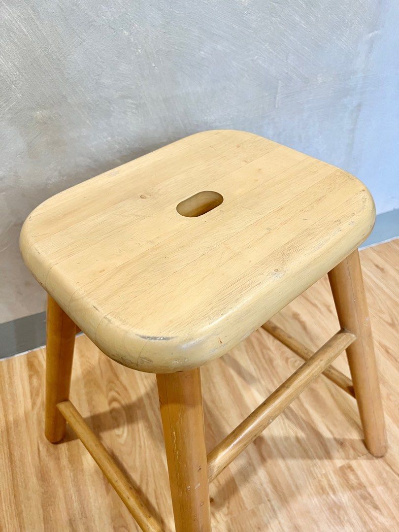 Japandi Wooden Stool (Category: Chairs) located in Quezon City. Submitted by statstudioph (Listing ID 1331153759, Image 3). Description: Japandi Wooden Stool * Php2,800 * LWH, cm: 44 x 44 x 51 / seat: 31 x 25 * made of solid wood * used excellent condition * cleaned and sanitized * rfs: redecorating * mop: BPI or GCash or COP * pick-up location: The Plant Park - Fairview Delivery fee to be shouldered by the buyer. No cancellation. No return. No e