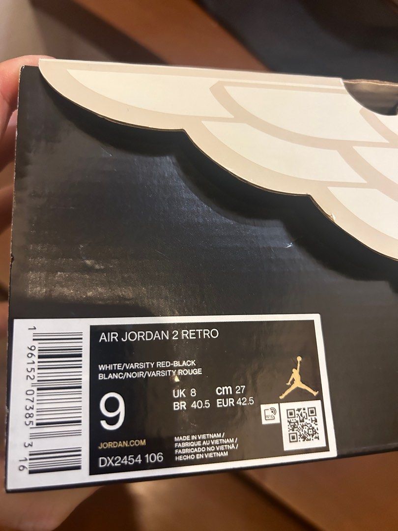Jordan 2 white/varsity red (Category: Sneakers) located in Makati City. Submitted by anotherpinpoint (Listing ID 1331172949, Image 1). Description: Great condition. Tag still on shoe. 100% original .