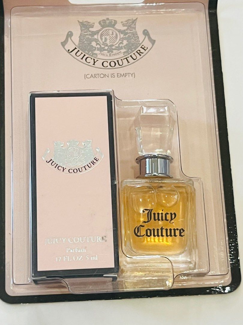 JUICY COUTURE EAU DE PERFUME (Category: Fragrance & Deodorants) located in San Juan City. Submitted by cashfrancefashioncosmetics_ph (Listing ID 1331114014, Image 2). Description: ‼️JUICY COUTURE EAU DE PERFUME 5ML 📌850 EACH.
