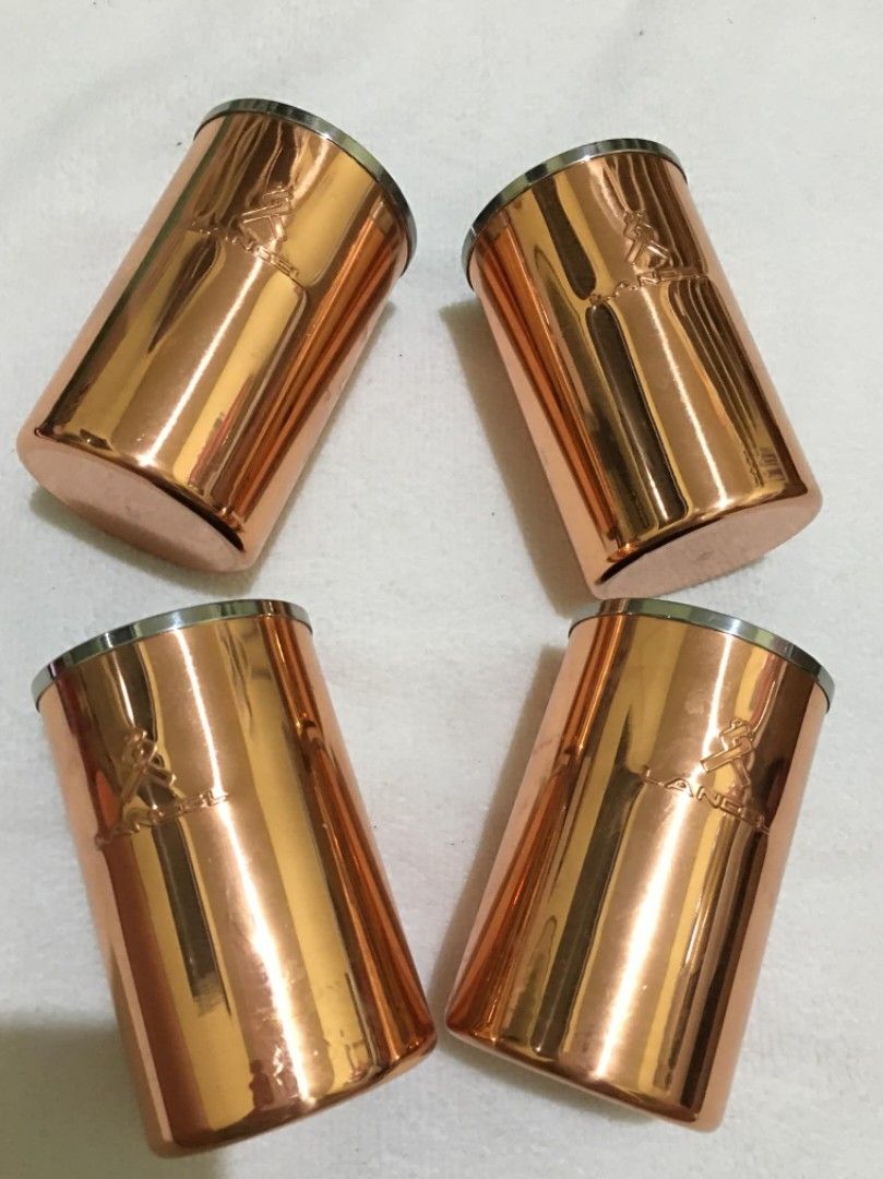 Lancel Copper Cup Ser (Category: Water Bottles & Tumblers) located in San Jose del Monte. Submitted by eivon29 (Listing ID 1331208776, Image 1). Description: Beer Cup 160ml Set of 4 Pure Copper Lancel Tumbler.
