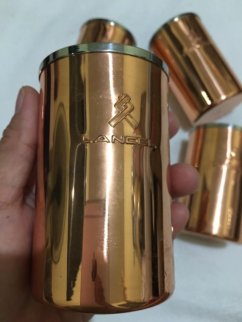 Lancel Copper Cup Ser (Category: Water Bottles & Tumblers) located in San Jose del Monte. Submitted by eivon29 (Listing ID 1331208776, Image 3). Description: Beer Cup 160ml Set of 4 Pure Copper Lancel Tumbler.