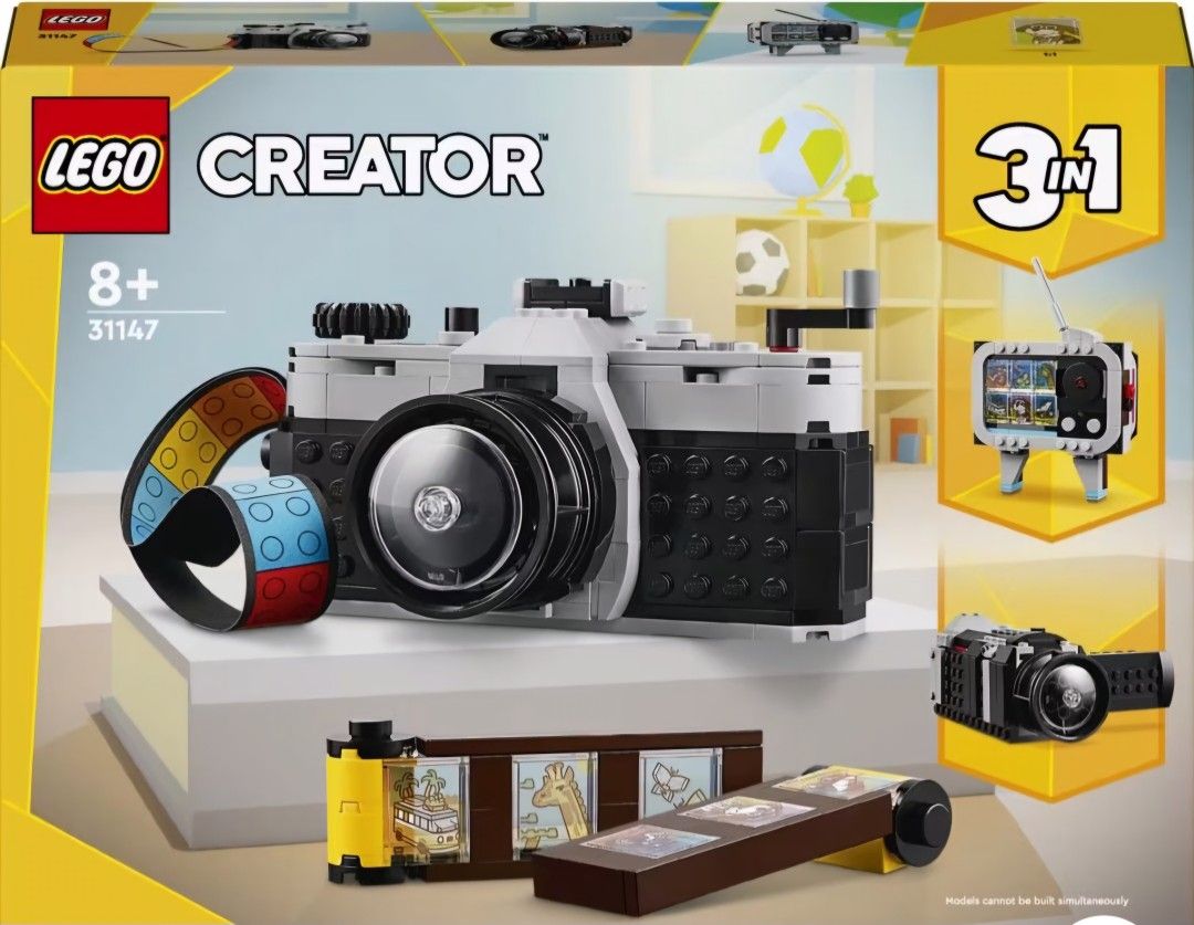 Lego Creator 3 in 1 Retro Camera (Category: Lego & Building Sets) located in Caloocan City. Submitted by celonessentials (Listing ID 1331068925, Image 1). Description: Bought in Australia Feature-packed 3 in 1 toy: camera, video and tv camera has moving lens, video has camera flap for filming etc.