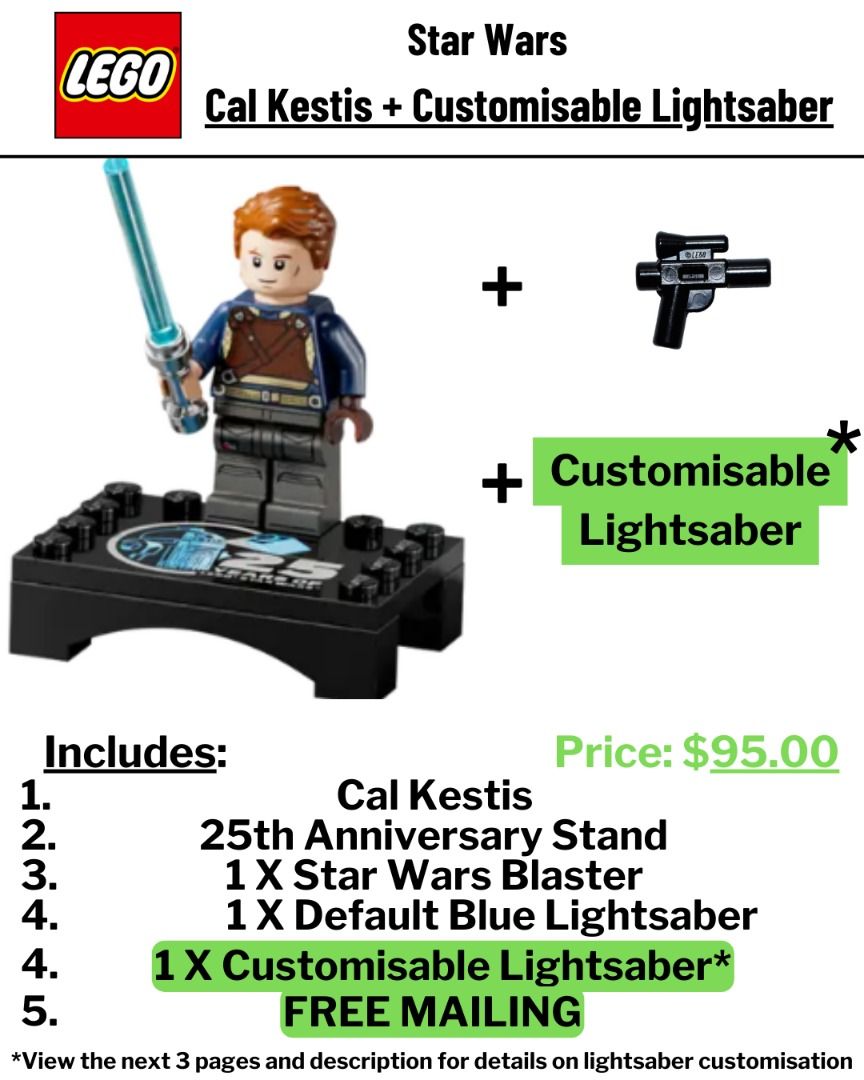 Cal Kestis Minifigure 25th Anniversary LEGO Star Wars Cal Kestis