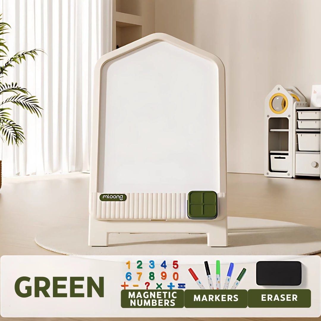 Magic House Drawing Board (Category: Stationery & School Supplies) located in Quezon City. Submitted by tanyachoa (Listing ID 1331064053, Image 3). Description: Inclusions: 🎈5 pcs colored whiteboard markers 🎈1 pc eraser 🎈magnetic numbers & signs w/ organizer Colors: 🎈Green 🎈Blue.