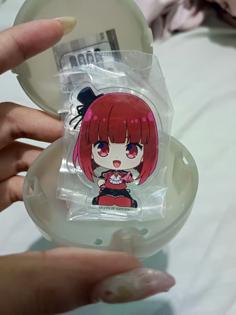 Oshi no Ko Arima Kana Gashapon Gachapon Figure Bandai Acrylic Stand (Category: Figurines & Statues) located in Manila. Submitted by muchiberry (Listing ID 1331151800, Image 2). Description: Original from Bandai Gashapon. Separate: 220 each !!! Together: 400 !!! MOP: gcash, maya, bpi MOD: jnt, lalamove, gogoxpress, lbc Loc: Manila City.