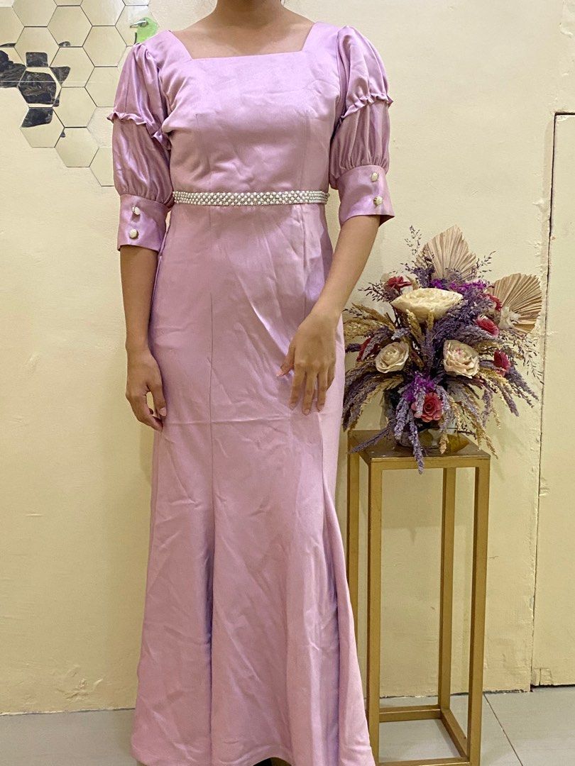 Pink purple gown with beads (Category: Dresses) located in Quezon City. Submitted by nestea.s (Listing ID 1331191130, Image 2). Description: .