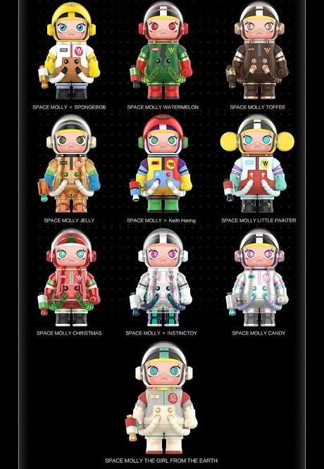 Pop mart Space Molly series 1 / 100% (Category: Designer & Blind Box Toys) located in Manila. Submitted by solefindsphilippines (Listing ID 1331151453, Image 2). Description: Pop mart Space Molly series 1 100% Characters: Keith haring Little painter Instinctoy Watermelon Jelly Christmas Toffee Candy spongebob Price: 10,999 per set only! ( AVAILABLE FOR PRE-ORDER) Brand new All of our items are 100% Authentic/Legit/ Original How to Order? Message 