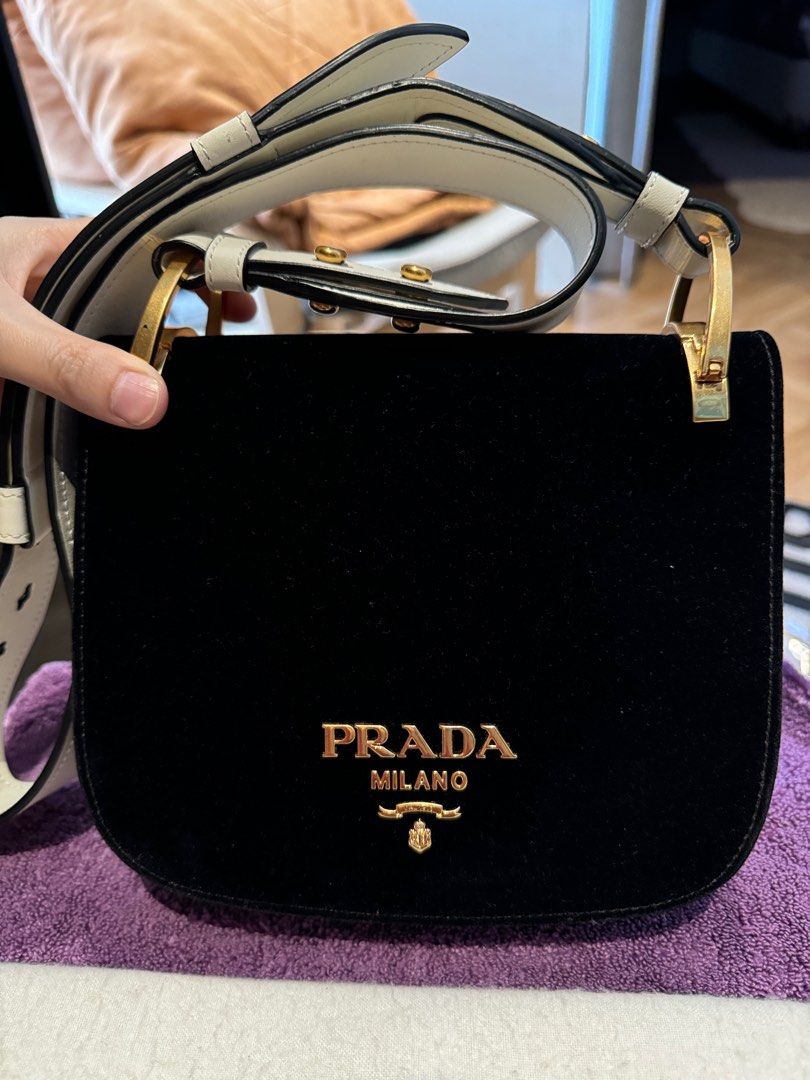 Prada Pionniere Shoulder Bag Velvet Barang Mewah Tas Dompet di Carousell