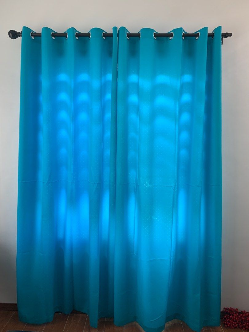 Preloved Aqua blue curtain bundle (2 panels) (Category: Curtains & Blinds) located in Santa Rosa. Submitted by gandahappylife (Listing ID 1331223621, Image 1). Description: Sale price 400 (2 panels) Patterned fabric 10 ring curtains - 2 panels for 400 Size: 56 x 85 inches 6 panels available Not blackout pero tamang kapal naman tela bought from SM at 550 per panel.