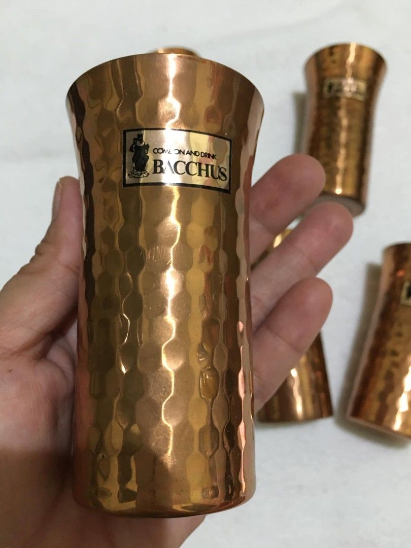 Pure copper BACCHUS (Category: Water Bottles & Tumblers) located in San Jose del Monte. Submitted by eivon29 (Listing ID 1331207694, Image 2). Description: Pure copper BACCHUS Bacchus one-sip beer cup set of 5" Unused ☆★ This is a set of bite-sized beer tumblers made of pure copper. They are old, but have been stored unused. A Vintage Collection..