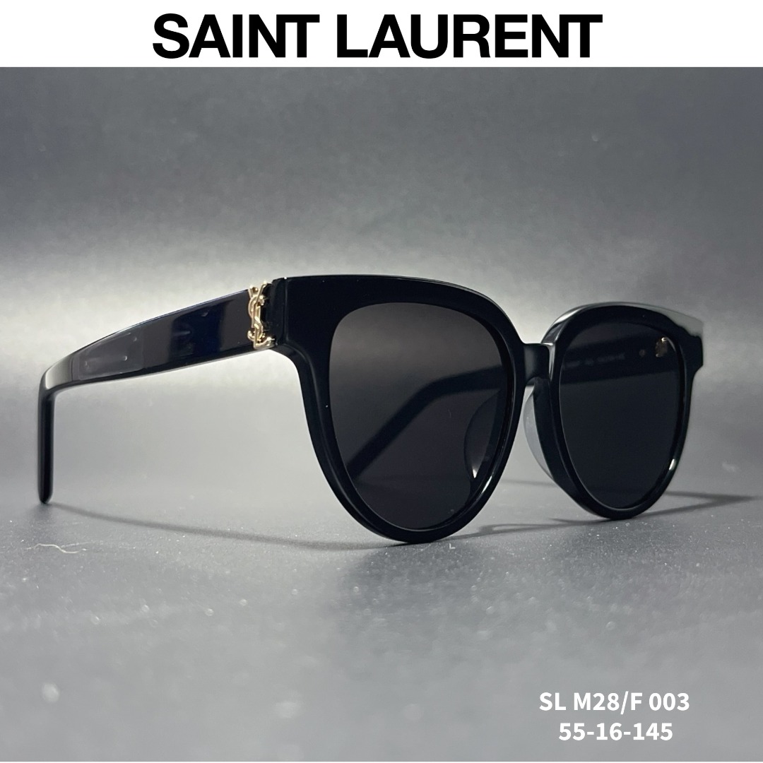 Ready Stpcl YSL SL M28 F Acetate Rounded Cat eye Sunglasses in Black w Gold logo 55 16 145 Women s Fashion Watches Accessories Sunglasses Eyewear on Carousell