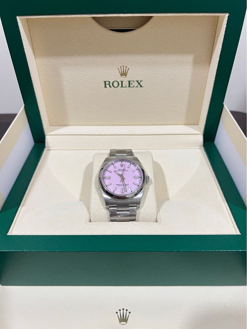 Rolex Oyster Perpetual 36 Candy Pink (Category: Luxury Watches) located in Manila. Submitted by lixierei.finds (Listing ID 1331069117, Image 2). Description: Rolex Oyster Perpetual 36 Candy Pink Ref No. 126000-0008 Dec 2023 (Brand New/ Unworn/ Unresized) Complete Set (On Hand) Warranty Valid Until 2028 Price: P630,000 Available for meetup within MM..