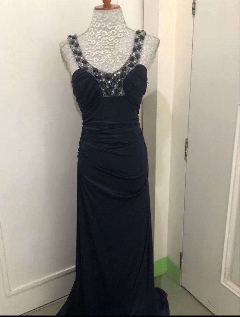 Royal blue beaded evening gown (Category: Evening dresses & gowns) located in Quezon City. Submitted by StopNShop (Listing ID 1331157271, Image 3). Description: Us size 4 on tag Can fit small-medium With slight stretch Swipe to the last photo for actual pic when worn.