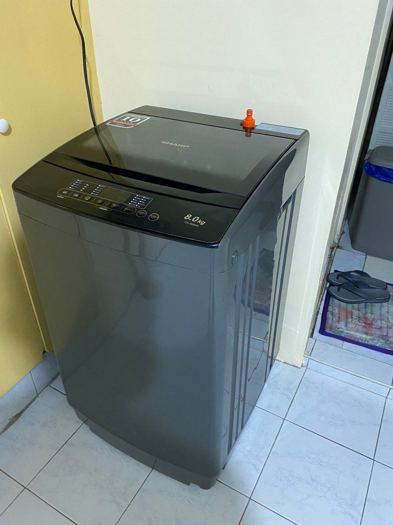 Sharp Automatic Washing Machine 8kg (Category: Washing Machines and Dryers) located in Manila. Submitted by macmb (Listing ID 1331077480, Image 3). Description: Sharp automatic washing machine Rarely used 8kg With box and manual Additional 1k if hose and inlet hose included since we personalized it to 5meters .