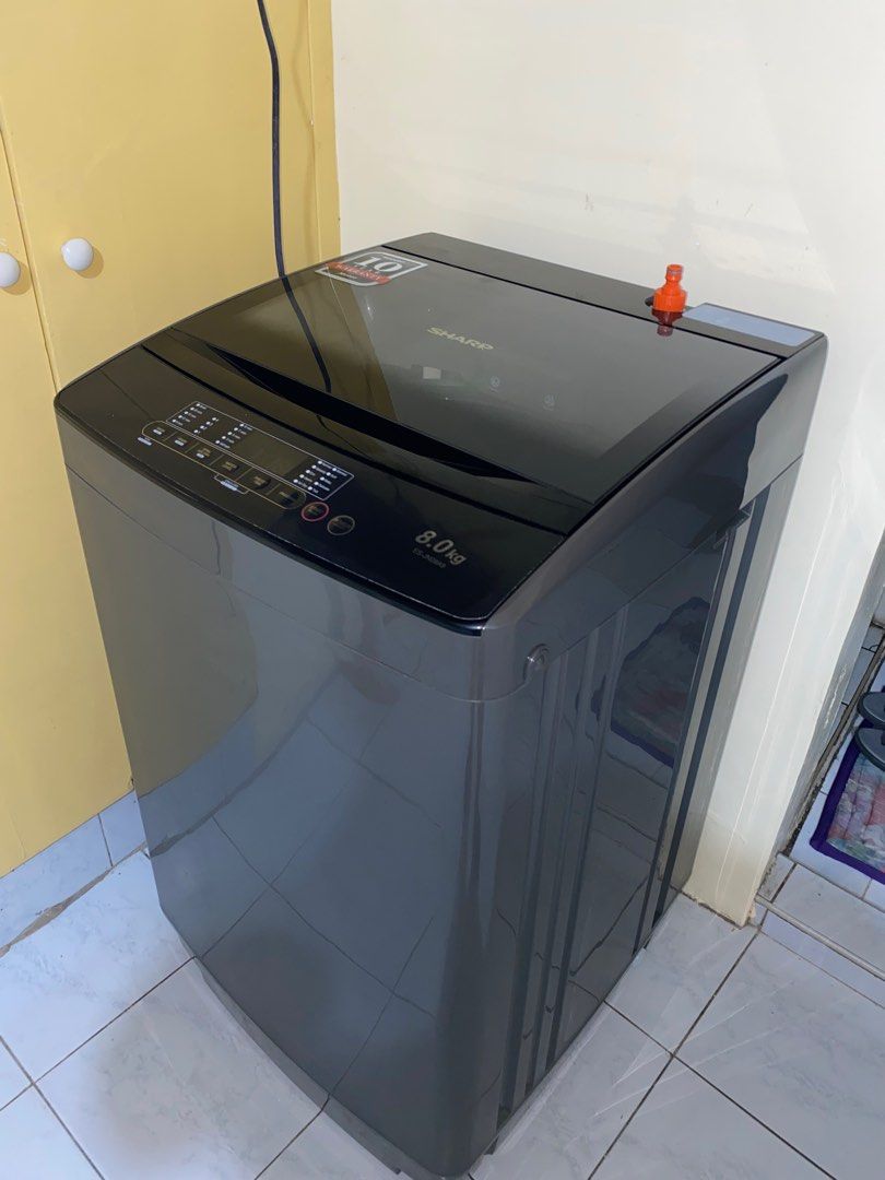 Sharp Automatic Washing Machine 8kg (Category: Washing Machines and Dryers) located in Manila. Submitted by macmb (Listing ID 1331077480, Image 2). Description: Sharp automatic washing machine Rarely used 8kg With box and manual Additional 1k if hose and inlet hose included since we personalized it to 5meters .