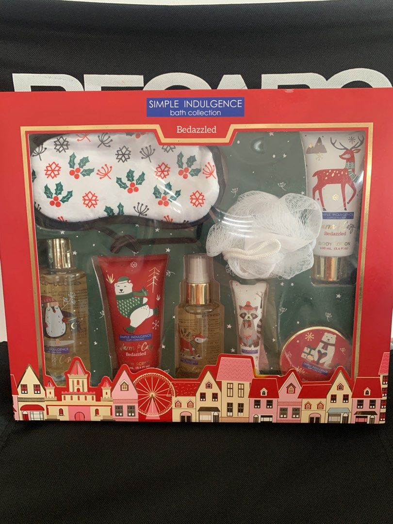 Simple Indulgence Bath and Body set (Category: Bath) located in Santa Rosa. Submitted by gandahappylife (Listing ID 1331223796, Image 1). Description: Bath collection -8 pcs set Sealed brand new Swipe photos for details .