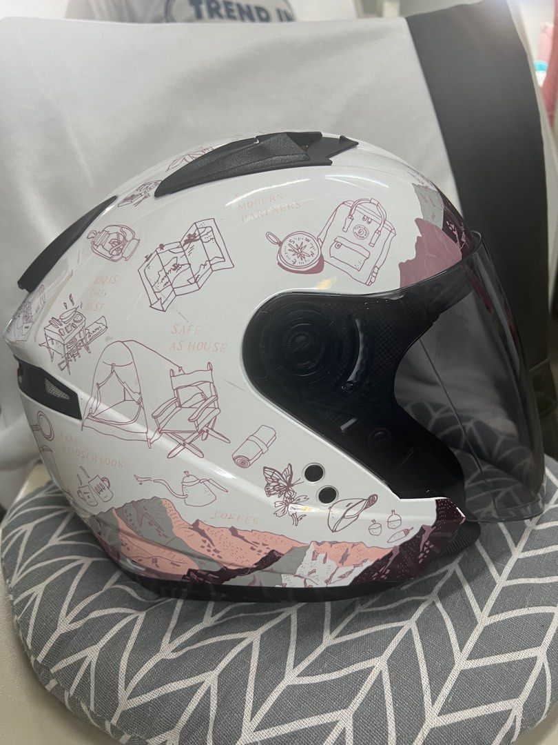 Sol 3/4安全帽粉白, 汽機車零配件在旋轉拍賣