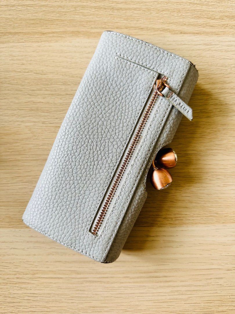 Ted Baker London 長形銀包7'x4' 淺灰配粉色Grey Wallet, 名牌, 手袋及