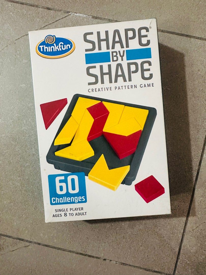 Thinkfun Shape by Shape (Category: Board Games & Puzzles) located in Subang Jaya. Submitted by lw_preloved (Listing ID 1331129075, Image 2). Description: - brand new - Creative and advanced tangram-style pattern game - With 60 challenge - great exercise in conceptual thinking and spatial relationships. .