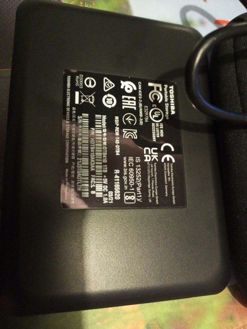 Toshiba 1Tb Canvio External Hard Drive! (Category: Hard Disks & Thumbdrives) located in Quezon City. Submitted by svami (Listing ID 1331160293, Image 3). Description: I am selling my 100% OK, trusty Toshiba external USB hard-drive, after upgrading to a 4Tb drive. According to my vast research, Toshiba and Hitachi make the most reliable disc drives, so that's why I chose to buy this product a couple of years ago. Used only a few times (once every 