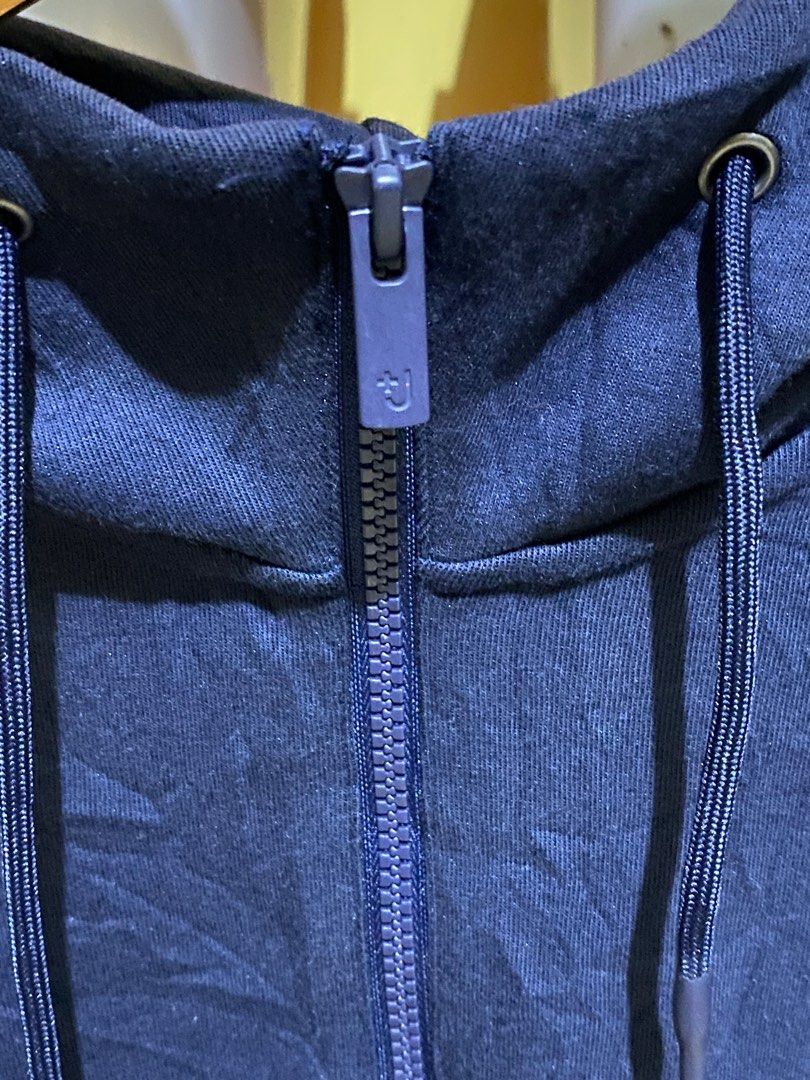Uniqlo +J Jil Sander Half Zip Hoodie, Fesyen Pria, Pakaian Baju