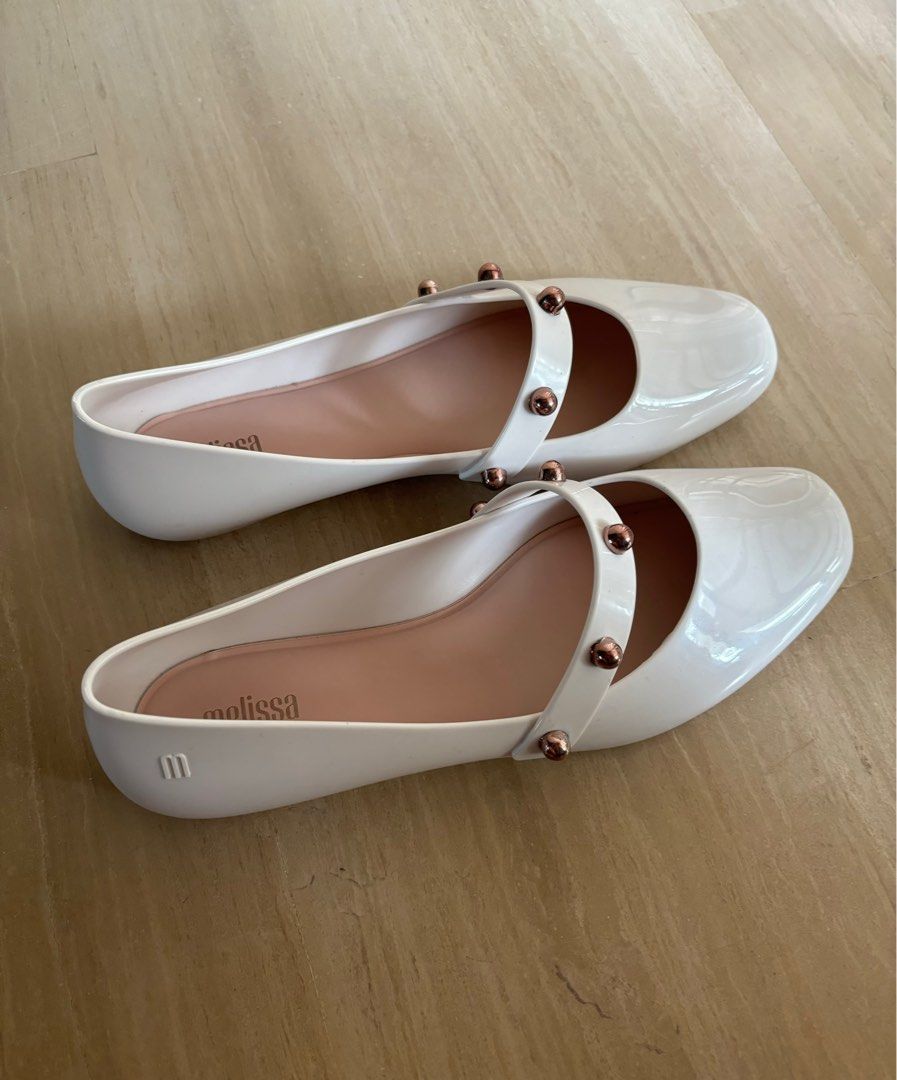White Melissa Shoes like brand new Women s Fashion Footwear Flats on Carousell