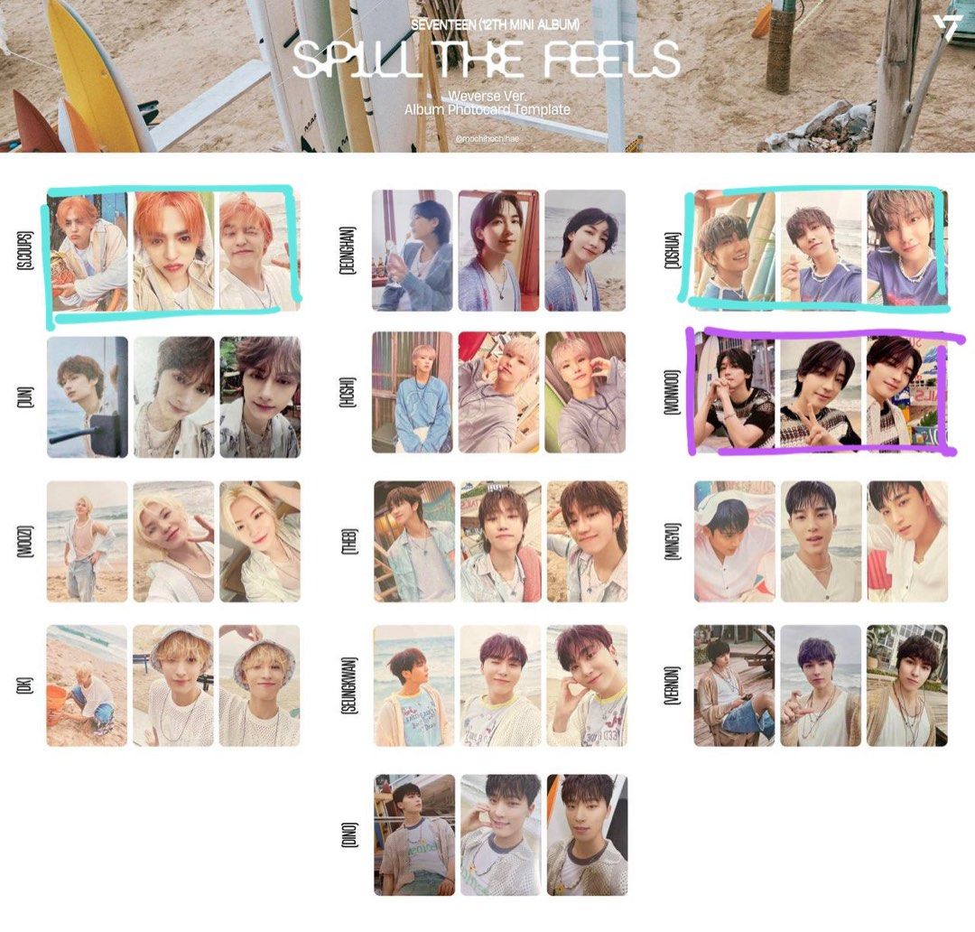 WTT/WTS seventeen spill the feels weverse album (scoups, joshua