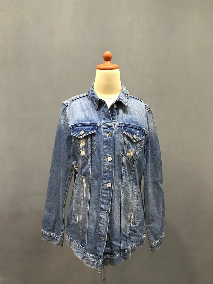 ZARA BASIC Denim Jacket Women s Fashion Coats Jackets and Outerwear on Carousell