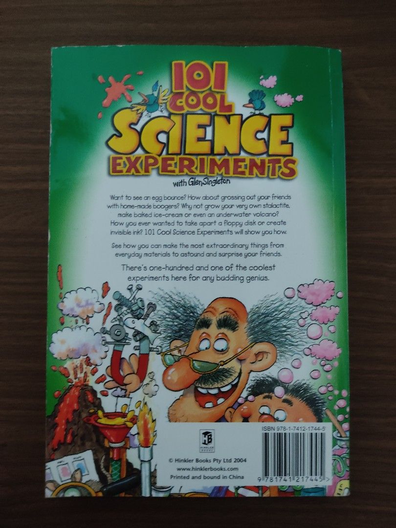 101 Cool Science Experiments by Singleton (Category: Textbooks) located in Dasmarinas. Submitted by curatedreadsbykat (Listing ID 1331240990, Image 2). Description: ✨ Secondhand ✨ This is a preloved copy so kindly manage your expectations. May have flaws like dents, tanning, foxing, writings, etc..