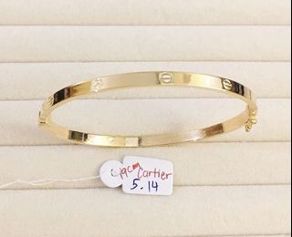 18K Gold Bangle 19cm 5.01 to 5.1g, Women