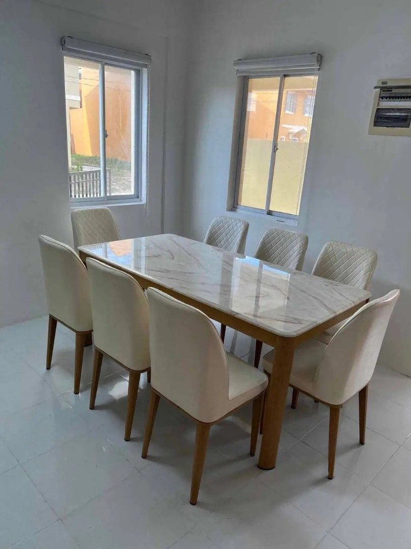 8 seater real marble dining set (Category: Tables & Sets) located in Pasay City. Submitted by cherry_nicole (Listing ID 1331316904, Image 3). Description: ♦️ BEST SELLER ♦️ MARBLE DINING SET ♦️ 8 SEATER ✔️ Real marble table top ✔️ High quality leather cushioned chairs ✔️ Metal frame 💥On hand 💥 Brand new 💥 Cash on delivery 💥 Same day delivery 💥 Plus delivery charge 📱 09977258106.