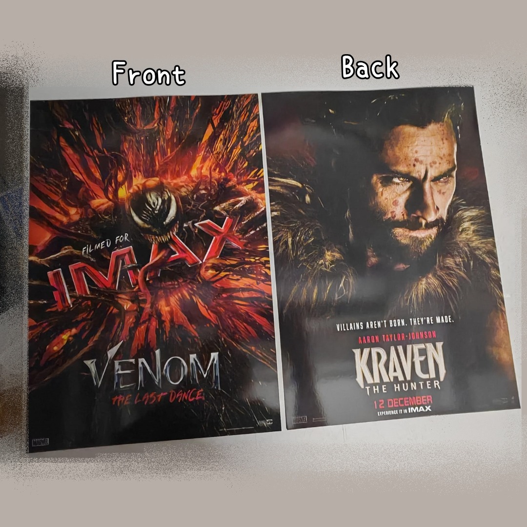 雙面 IMAX Poster海報 Venom《毒魔：終極一舞》, 電子遊戲, 遊戲機配件, 遊戲週邊商品 - Carousell