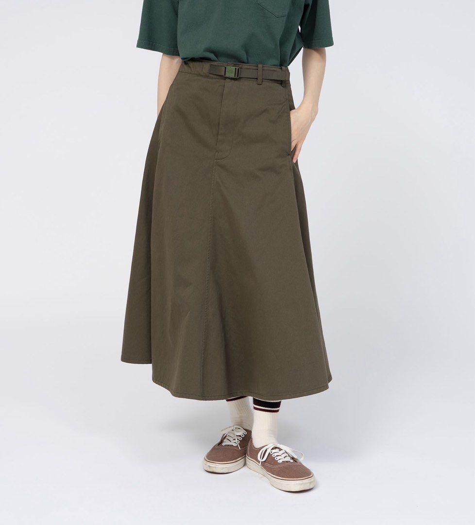 マ*ー様 パープルレーベル新品Chino Flared Field Skirt 新品タグ付 ザ ノースフェイスパープルレーベル チノフレア