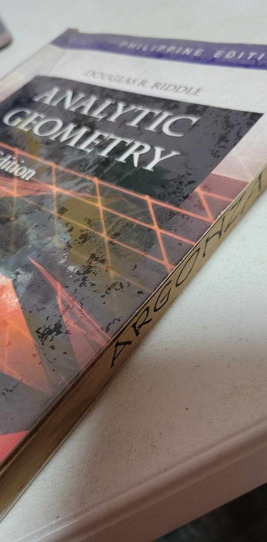 Analytic Geometry 6th Ed (Category: Textbooks) located in Taguig. Submitted by da_ajjj (Listing ID 1331380848, Image 2). Description: Price is negotiable Rfs: Don't need it anymore Payment methods: Maya, SeaBank, GoTyme, GCash, cash If meet-up, 50% down payment first Can do meet-ups in Nuvali, Sta. Rosa and BGC, Taguig areas Can also meet on Oct 23 and Nov 4 in DLSU Courier service to be booked and paid for by the buyer.