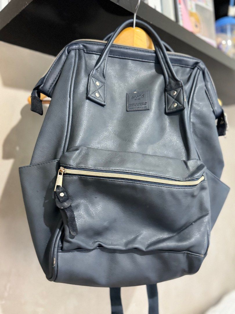 black backpack women leather Black Leather Zipper Backpack | Laptop Backpack
