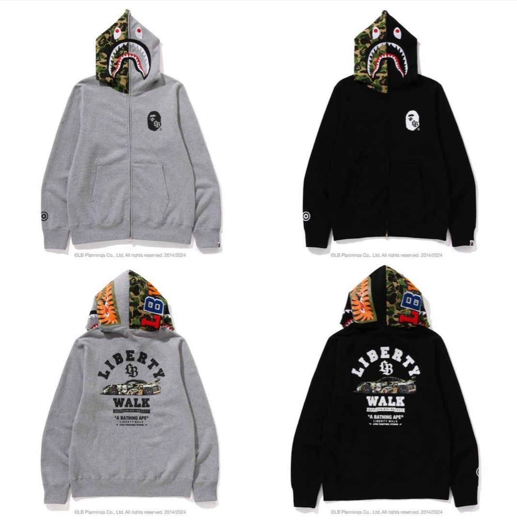 BAPE x Liberty Walk Shark Full Zip Hoodie, Men's Fashion BAPE x Liberty Walk Shark Full Zip Hoodie, Men's Fashion