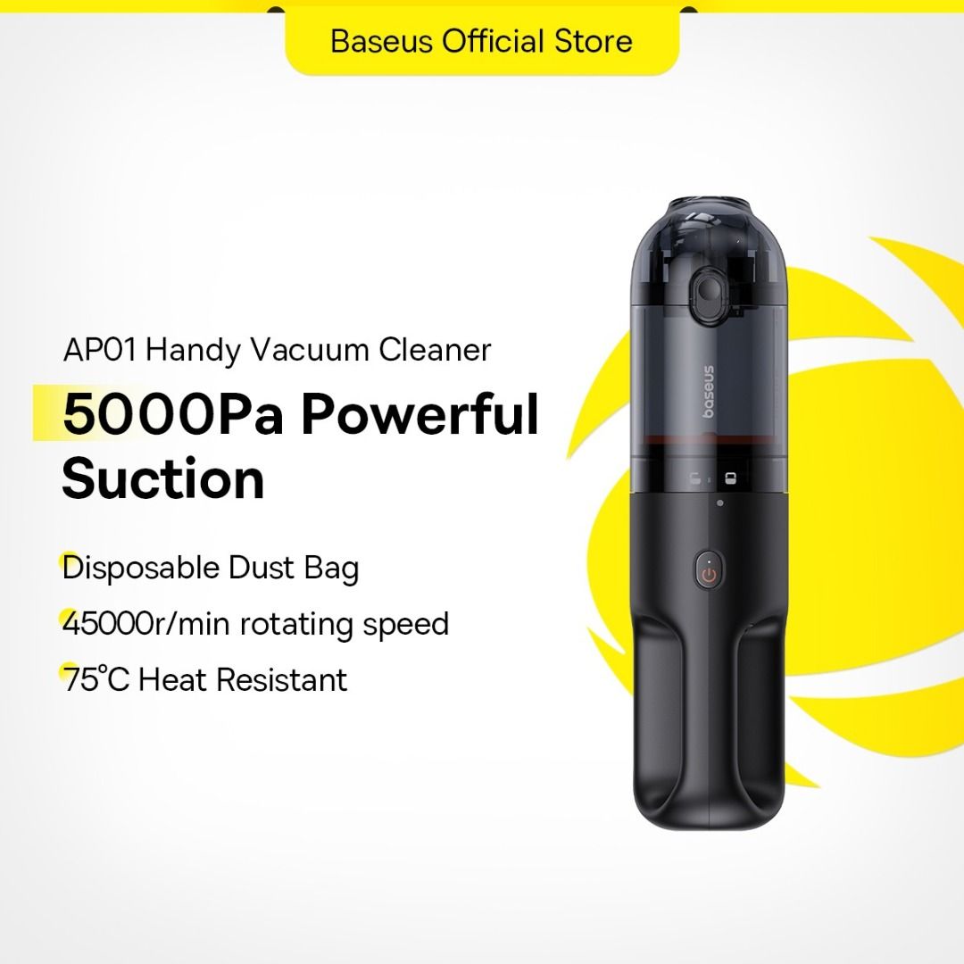 BNIB Baseus AP01 Wireless Vacuum Cleaner 5000Pa Large Disposable Dust ...