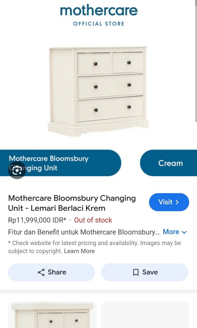 Mothercare bloomsbury changing unit top