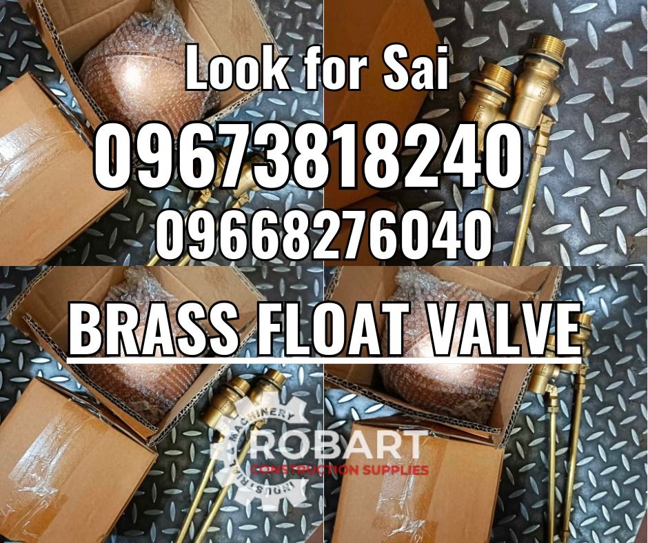 Brass Float Valve (Category: Construction Tools & Equipment) located in Manila. Submitted by sairobart375609 (Listing ID 1331257144, Image 1). Description: Brass Float Valve Size: 1" ROBART CONSTRUCTION SUPPLIES For inquiries: For FAST TRANSACTION: Sai Robart - 09673818240 / 09662708706 Vbr: Robart Sai - 09673818240 sairobart3@gmail. com Office Address: 1405 Yuseco St. Sta. Cruz Manila 7746-6248, 7216-7605 ,7002-2872, 8-6363005 09351427044 096039