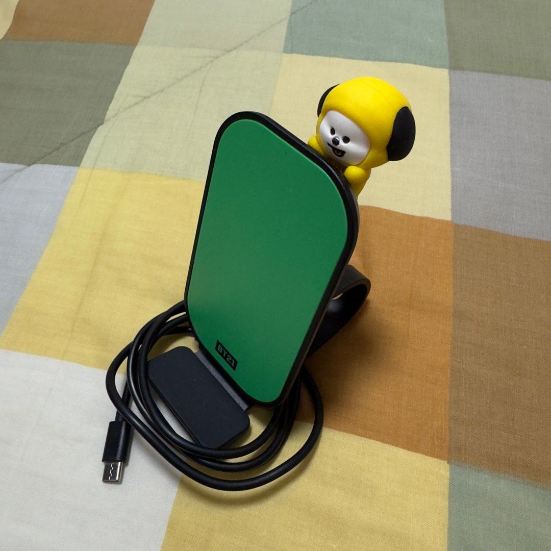 BT21 Chimmy Wireless Charger (Category: Chargers & Cables) located in Las Pinas. Submitted by allideclutter (Listing ID 1331342728, Image 1). Description: BT21 CHIMMY Wireless Charger Comes with Type C cable No more box Still works with latest phone models - iPhone 15 Pro Max as seen in photos In good condition (check last 2 photos).