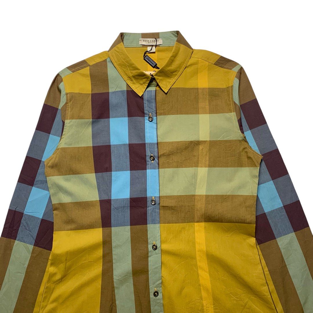 Burberry Brit Long Sleeve Shirt Not Louis Vuitton Armani Prada Gucci Balenciaga Versace Dior Valentino Hermes Chanel Givenchy Alexander McQueen Tom Ford Zegna Celine Fesyen Wanita Pakaian Wanita Atasa...