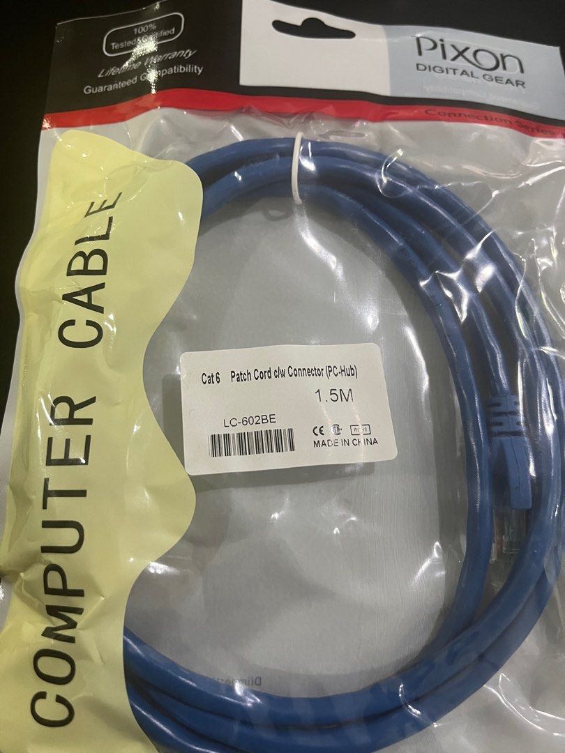Computer cable (Category: Desktops) located in Singapore. Submitted by tomchiah2022 (Listing ID 1331341706, Image 1). Description: Internet cable.