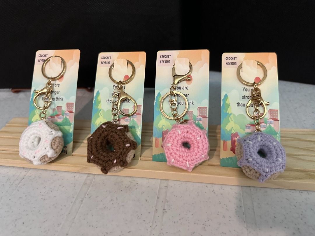 Cute Mister Donut different flavor keychain Handmade strawberry