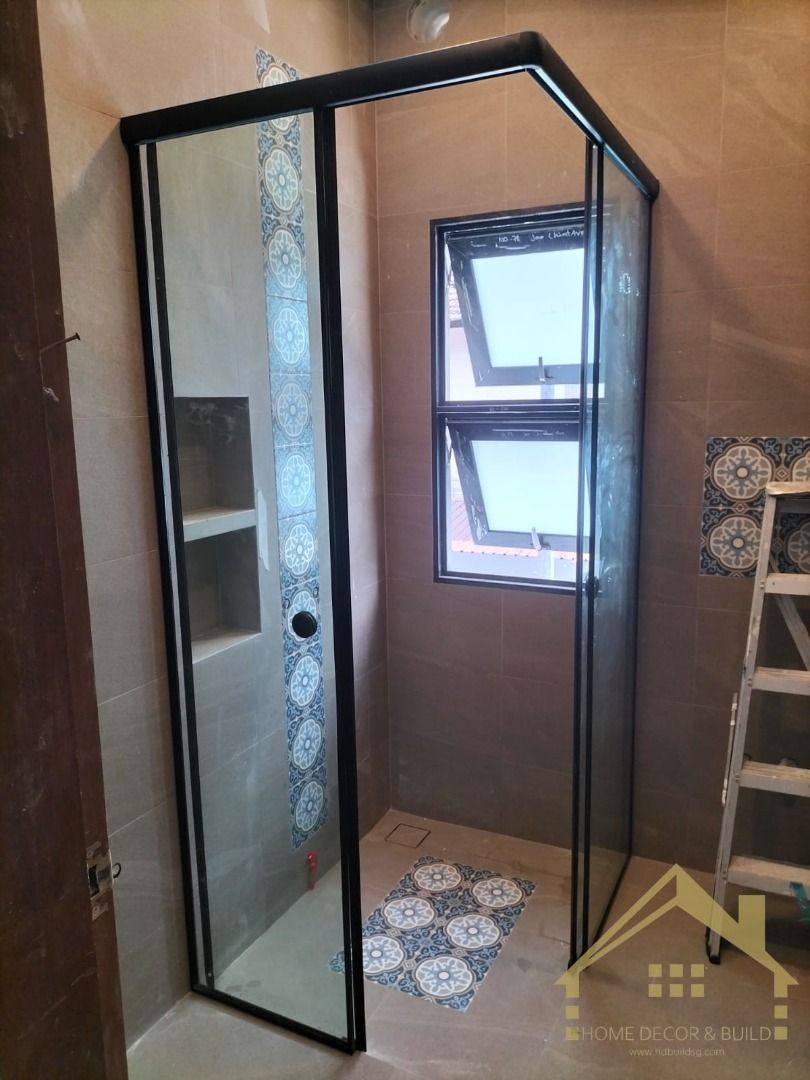 👍Frameless 2 Fixed 2 Slide Shower Screen👍63109200171522113