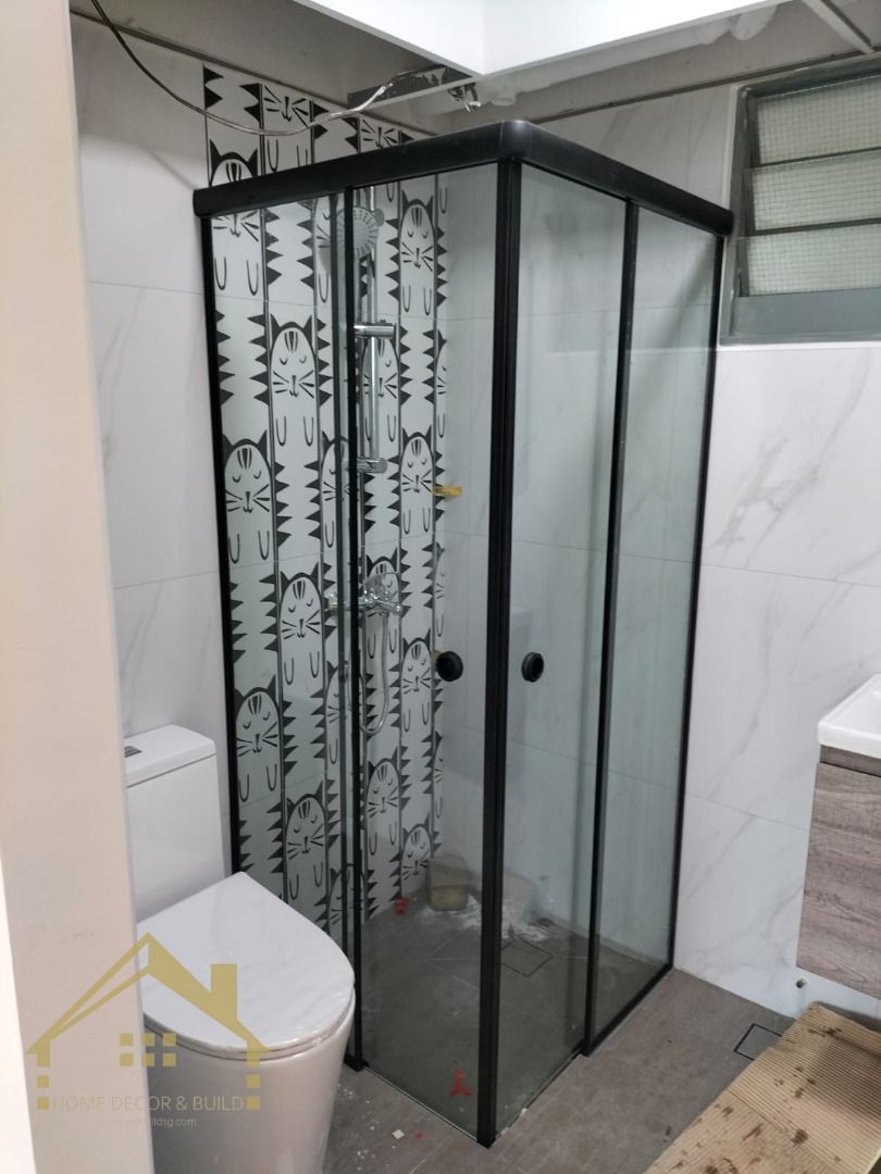 👍Frameless 2 Fixed 2 Slide Shower Screen👍63109200171522112